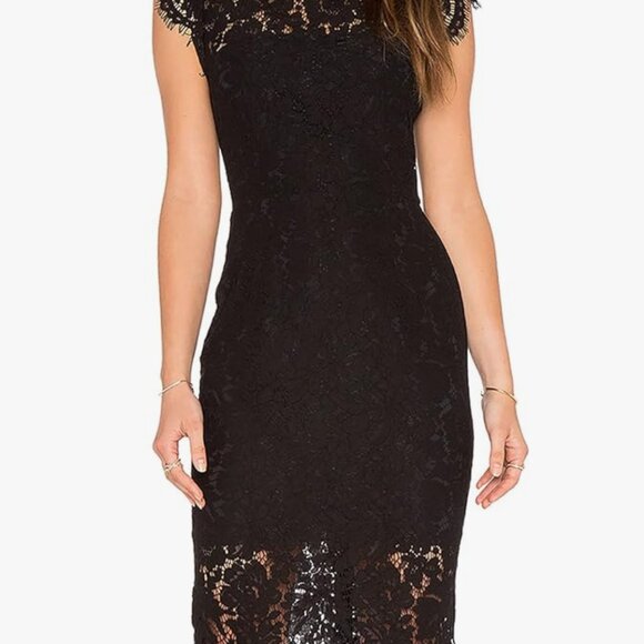 MEROKEETY Women's Sleeveless Lace Floral Elegant Cocktail Dress Crew Neck Knee L - Picture 1 of 10